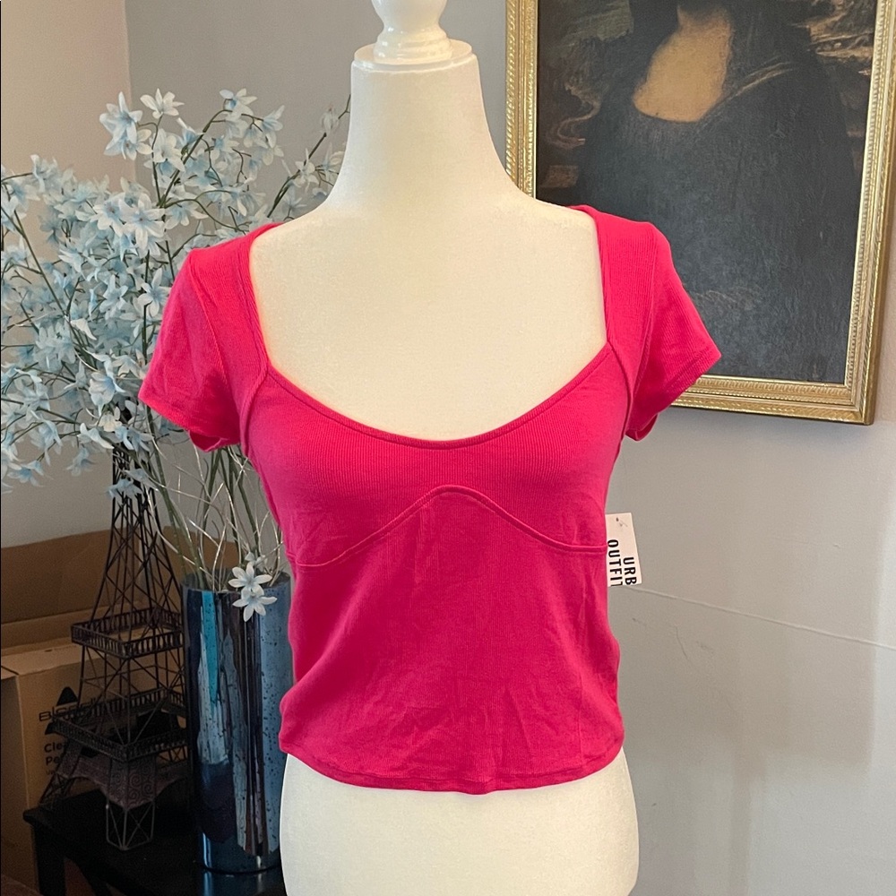 Urban Outfitters Ribber Summer Top with Low Cut Neckline